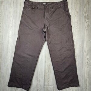 Hammer Flannel Lined Work Pants Brown Size 38x30 Relaxed Fit Utility‎ Cargo